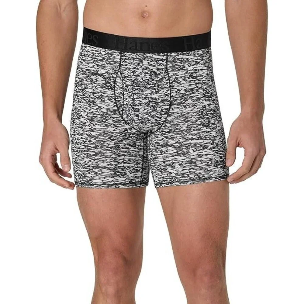3-Pack Hanes Men's Boxer Briefs Underwear XX-LARGE SuperSoft Bamboo Black Gray